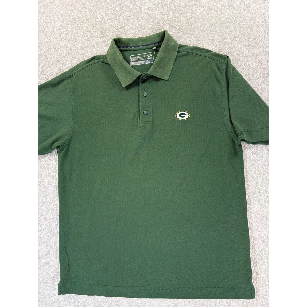 Green Bay Packers Cutter & Buck Stitched Logo S/S Polo Shirt (Men's Medium)